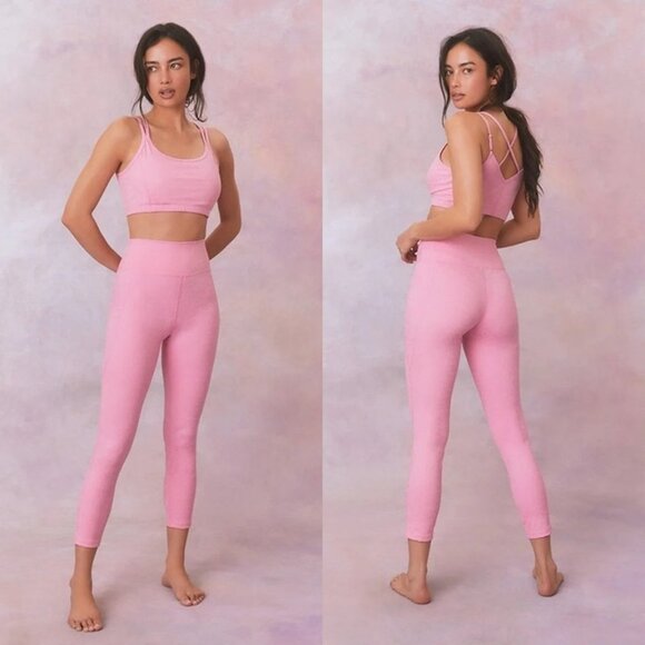nwt LOVE SHACK FANCY Highland High Waisted Active Legging in Pink/Rose - Size L - Picture 1 of 10